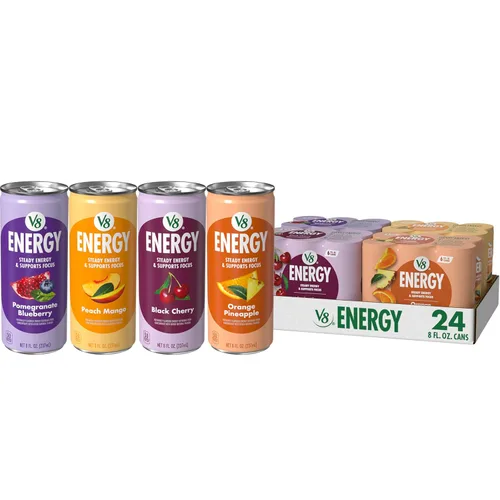 Vista 8 de V8 Energy Strawberry Banana Juice Energy Drink, lata de 8 onzas líquidas (paquete de 24)