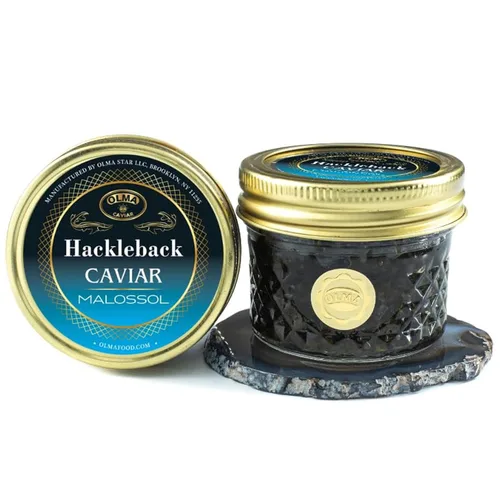 Vista 10 de Envío nocturno – Olma American Hackleback Sturgeon Black Caviar – Perlas de grano medio, grado superior, 1 oz / 28 g