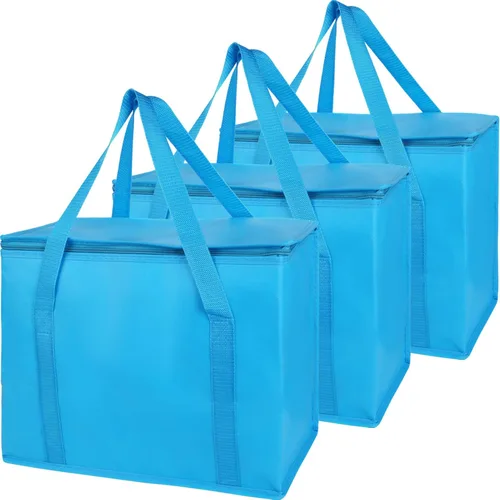 Vista 19 de Bodaon - Paquete de 1 bolsa de compras reutilizable y aislada para comestibles, tamaño XL, bolsa térmica para picnic con parte superior fría, bolsa