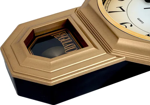 Vista 4 de JUSTIME Reloj de pared tradicional con regulador árabe en degradado de la escuela, relojes de pared con péndulo y campanilla Westminster cada hora