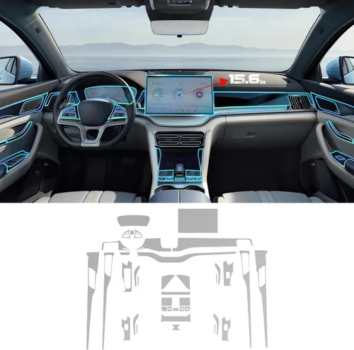 Vista 11 de Película protectora de pintura de coche precortada para BYD Song Plus 2021-2024 de 8.5 mil, TPU PPF HD, protector de arañazos, accesorios centrales