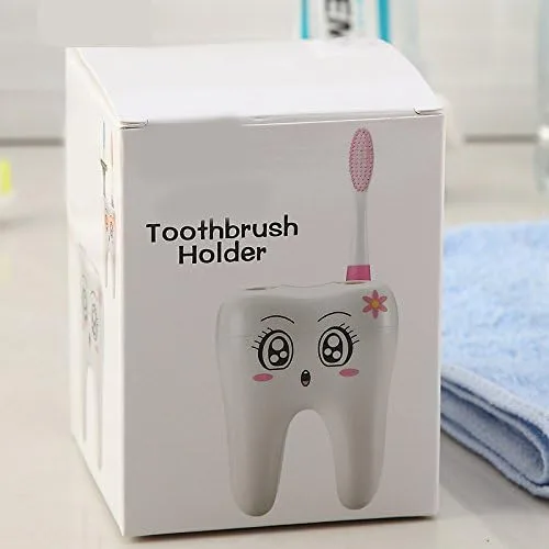 Vista 9 de Lindo Dibujos Animados 4 Agujero Cepillo De Dientes Soporte Soporte Estante Baño Dientes Para Niños