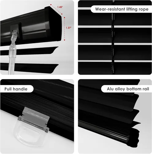 Vista 3 de Mini persianas sin cordón, mini persianas horizontales de aluminio con filtro de luz, persianas de privacidad para ventanas, fáciles de instalar
