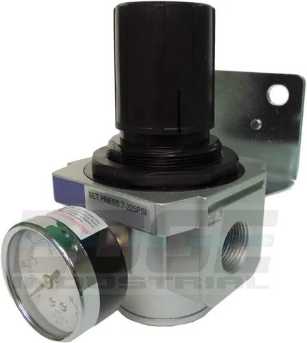Vista 9 de Regulador de presión de aire en línea de servicio pesado para compresor de aire, ajustable de 7 a 215 PSI, alta tasa de flujo, incluye soporte