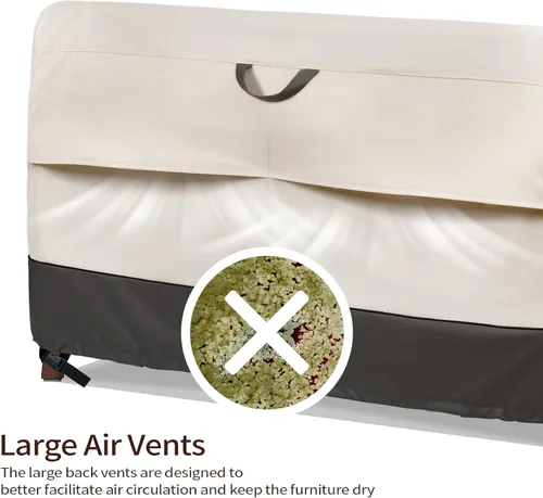 Vista 7 de Fundas impermeables para muebles de patio, fundas de sofá biplaza para exteriores que se adaptan a hasta 54 pulgadas de ancho x 38 pulgadas
