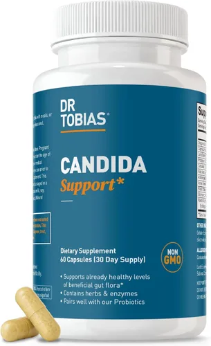 Vista 2 de Dr. Tobias Candida Support & Colon 14 Day Cleanse - Desintoxicación intestinal a base de hierbas para mujeres y hombres con orégano, probióticos