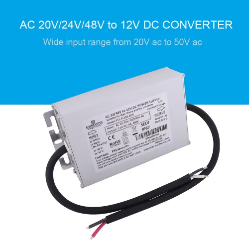 Vista 6 de 24 Volt AC to 12 Volt DC Converter, 48 Volt AC to 12 Volt DC Converter, AC 20V-50V to 12V DC Power Supply Rectifier, AC 20V 24V 36V 48V to DC 12V