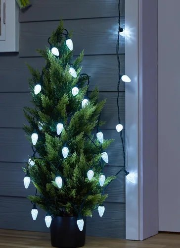 Vista 7 de Luces LED C9 de Navidad para exteriores, 81 pies, 100 luces LED con temporizador y 8 modos de iluminación, impermeable, grado comercial, extensible