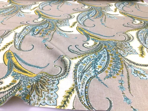 10 yardas Lote Richloom Tapicería Tela de lino Rimbly Dune Floral con vellón Unión OO46