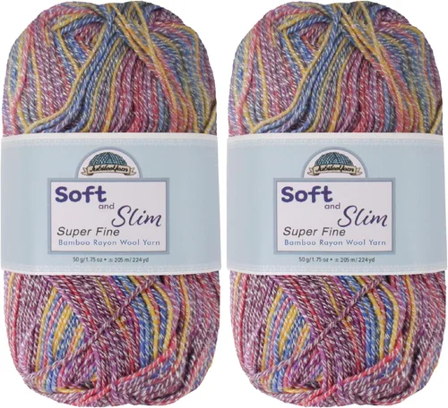 Vista 98 de JubileeYarn Hilo Suave y Delgado - 50g/madeja Mezcla de Rayón de Bambú y Lana - Pegaso - 2 madejas