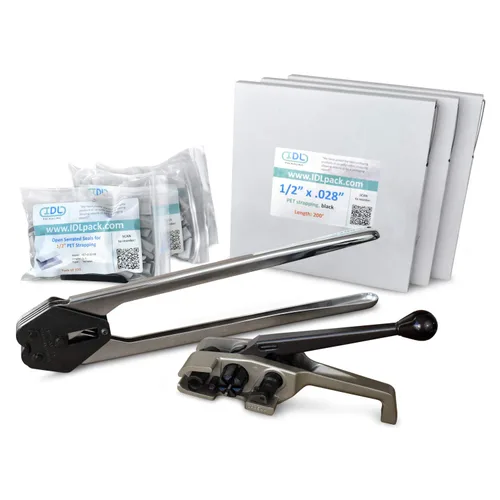 Vista 12 de IDL Packaging Recarga para kits de flejado de poliéster (PET) portátiles de 1/2 pulgada x 200 pies - Bobina de flejado de poliéster de 1/2 pulgada x