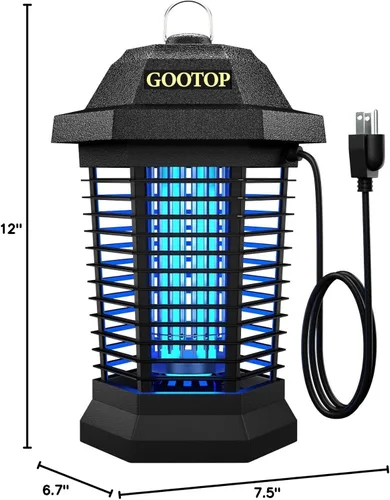 Vista 8 de GOOTOP Extractor de Insectos para Exteriores, Extractor de Mosquitos, Enchufe de 3 Puntas Eléctrico Matamoscas, Mata Mosquitos, Trampas para Moscas