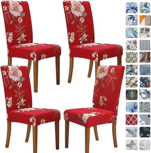 Vista 83 de SPRINGRICO Juego de 4 fundas para sillas de comedor, fundas elásticas para sillas de comedor, de elastano lavables, fundas para sillas Parsons