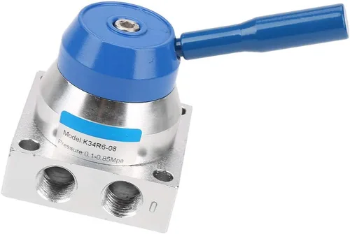 Vista 4 de G1/4 Rosca 3 posiciones 4 vías aleación de aluminio neumática válvula de palanca, fácil de invertir rotación, ampliamente utilizado en embalaje