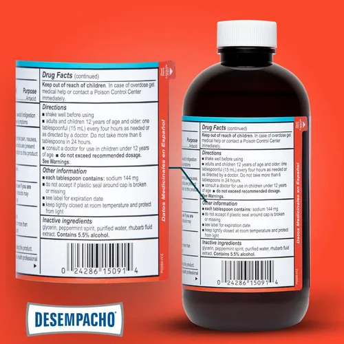 Vista 6 de Desempacho Antiácido Líquido - Bicarbonato de sodio Máxima Fuerza Estomacal y Alivio del Reflujo Ácido