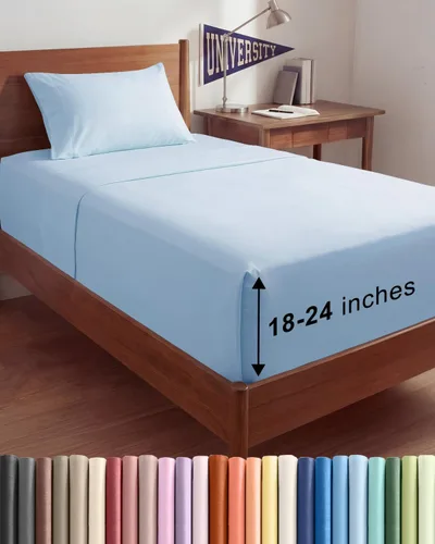 Vista 40 de Juego de sábanas Queen de bolsillo extra profundo, sábanas transpirables y refrescantes de 4 piezas, juego de sábanas de lujo de hotel, ultra suave