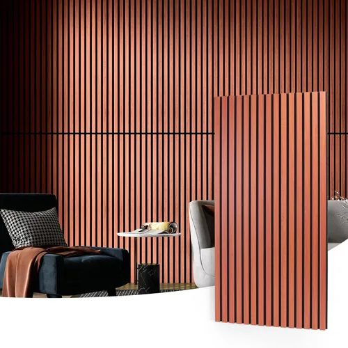 Vista 13 de Art3d 2 paneles acústicos de listones de madera para pared y techo, panel de absorción de sonido acanalado 3D con acabado de madera, roble