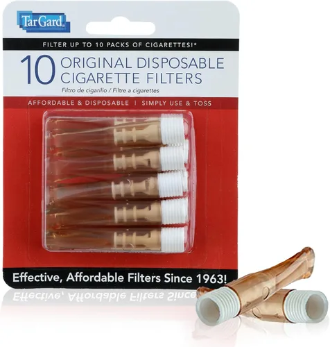TarGard Venturi - Filtros desechables estilo | 80-100 cigarrillos filtrados por paquete de 10 | Filtro XL eficaz, no solo un soporte | Ámbar