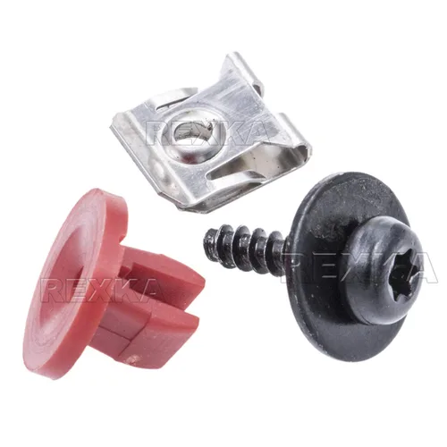 Vista 8 de Rexka 10 juegos de tornillos T30 para cubierta de protección contra salpicaduras de motor T30, kit de clip de tuerca de perno compatible con Ford