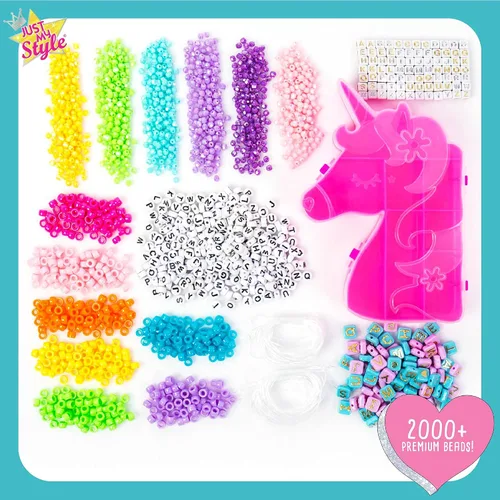 Vista 3 de Kit de fabricación de pulseras DIY Just My Style con más de 2000 cuentas, estuche de almacenamiento e instrucciones