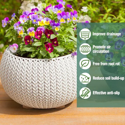 Vista 2 de Biubee 60Pcs Invisible Pot Feet with Non-Slip Surface- Sturdy Cork Plant Riser Pot Feet for Outdoor Planter Drainage, Solid Corkwood Planter Lifter