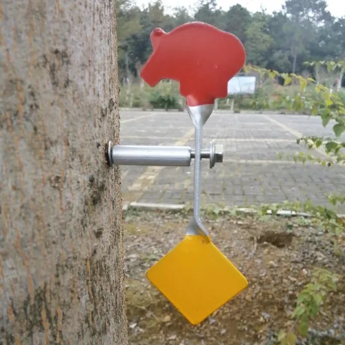 Vista 7 de Juego de 4 piezas de pistola de aire giratoria para árbol de pie, objetivos de tiro de cabra, gallo, piegón, jabalí cuatro en uno
