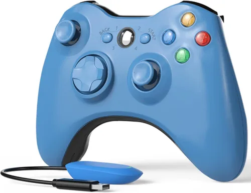 Mando inalámbrico para Xbox 360, AStarry 2.4GHZ Control de juego Gamepad Joystick para Xbox y Slim 360 PC Windows 7, 8, 10 (azul)