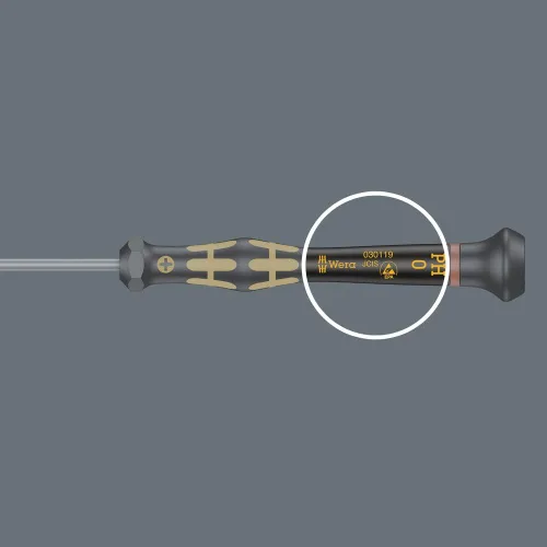 Vista 7 de Wera 05030117001 1550 PH ESD Kraftform Micro destornillador para tornillos Phillips, PH 0.000 x 1.575 in