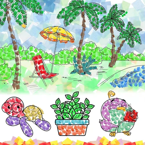 Vista 6 de Jyongmer 10800 piezas de papel de seda multicolor, papel de seda de color de 2 pulgadas para manualidades, papel de seda arcoíris para proyectos