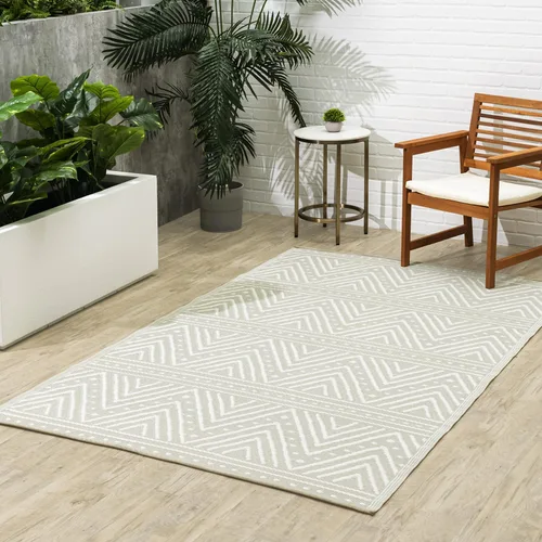 Vista 21 de Fab Habitat - Alfombra Ombre para exteriores, impermeable, resistente a la decoloración, sin arrugas, plástico reciclado prémium, a rayas, para Big