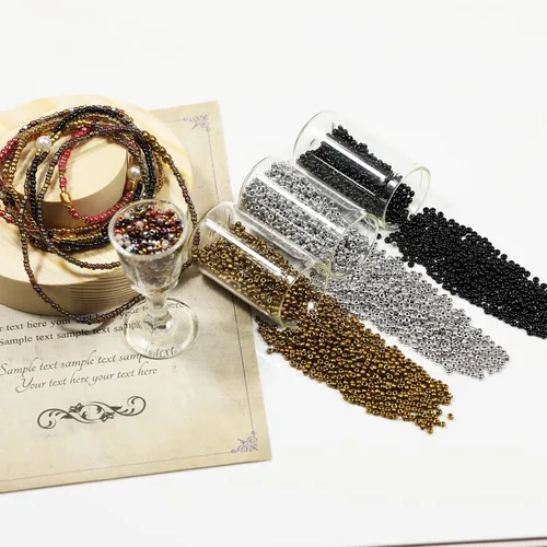 Vista 2 de Cuentas de semillas de vidrio 11/0 Aproximadamente 14800 piezas 24 colores 2 mm Cuentas sueltas de semillas Kit para hacer pulseras con caja