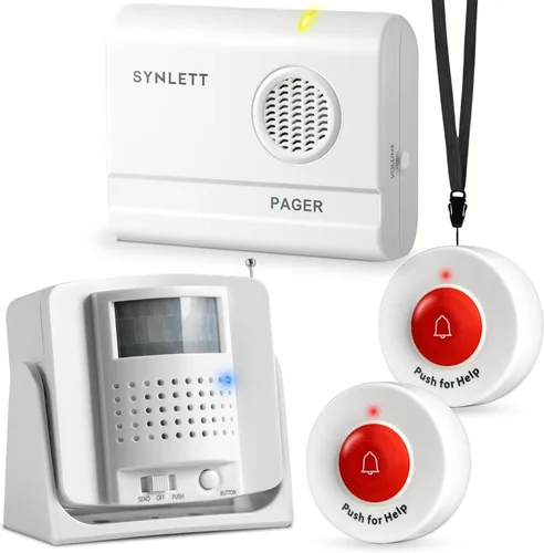 Vista 9 de Alarma de cama para cuidador con sensor de movimiento inalámbrico, alarma para prevención de caídas en interiores para ancianos, monitoreo