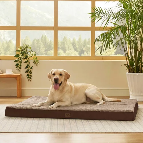 Vista 27 de Bedsure - Camas XL para perros de tamaño grande - Cómodas camas planas extra grandes para mascotas con funda extraíble y lavable, colchón ortopédico