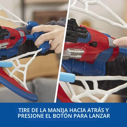 Vista 6 de Marvel Spider-Man Web Shots Spiderbolt NERF - Juguete lanzador motorizado, dispara dardos, 3 dardos, niños de 5+ años (exclusivo de Yaxa)