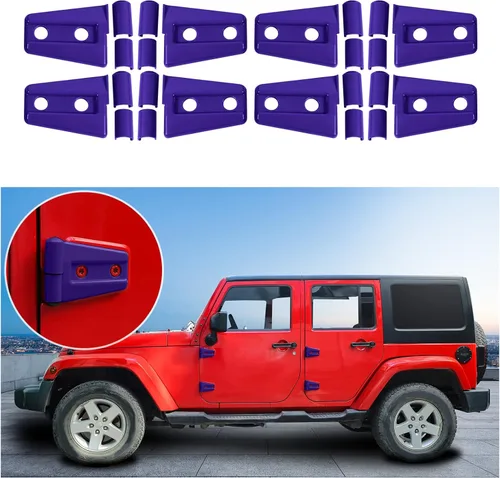 Vista 12 de 4 cubiertas protectoras de bisagra de puerta para Jeep Wrangler JK 2007-2018 de 2 puertas (negro)