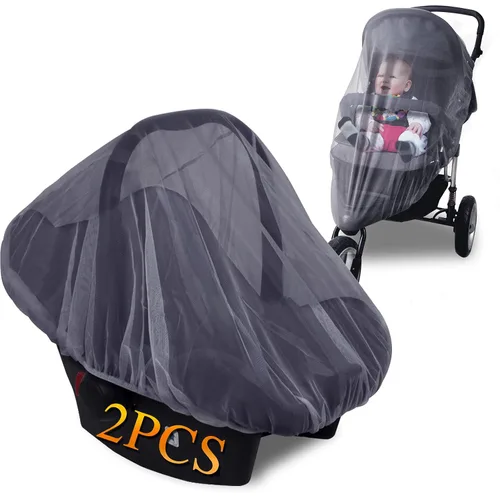 Vista 8 de Mosquitera para carriola, paquete de 2 unidades, mosquitera protectora para cochecito de bebé, mosquitera perfecta para cochecitos, moisés, cunas