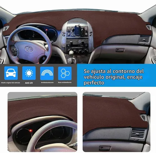 Vista 3 de Protector para tablero de automóvil Compatible con Toyota Sienna 2004 2005 2006 2007 2008 2009 2010 (Beige)