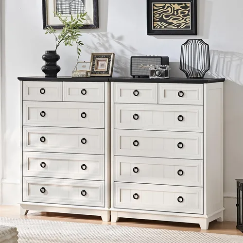 Vista 23 de Joaxswe Mesita de noche estilo granja de 18" con estación de carga, cómoda con mesa auxiliar de 2 cajones para dormitorio, mesita de noche de madera