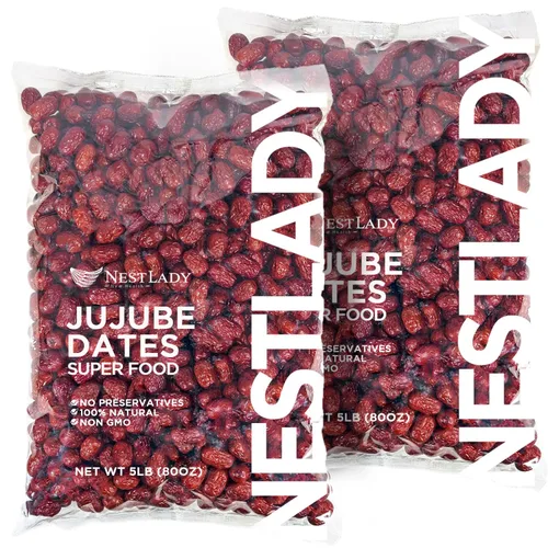 Vista 8 de NESTLADY Premium Datil de Jujuba, Dátil Rojo (Hong Zao), 100% Natural, Mejora el sueño, Snack Saludable, Fruta Seca, Dulce y Mastica Neto: 454g