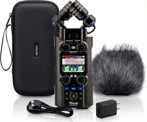 Vista 9 de Zoom H5 Studio - Grabadora de mano para músicos, podcasters y cineastas con micrófonos estéreo grandes, 2 preamplificadores de calidad profesional