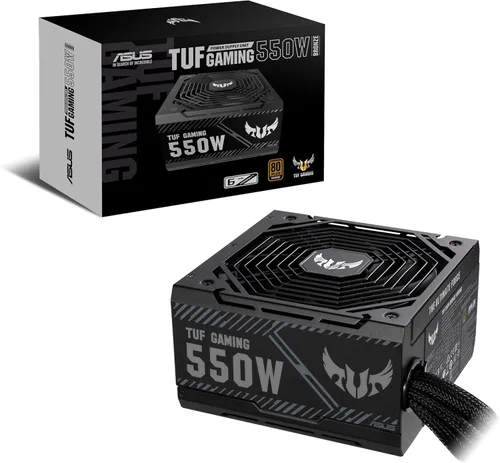 ASUS - Fuente de alimentación TUF GAMING 550W Bronce (diseño de ventilador con tecnología axial, rodamientos de doble bola, tecnología 0 dB,