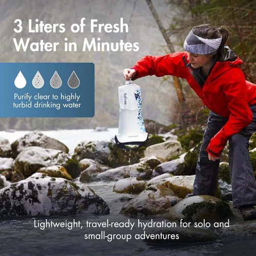 Vista 2 de Katadyn Gravity BeFree - Filtro de agua de 3.0 L, flujo rápido, membrana EZ Clean de 0.1 micrones para grupos pequeños, campamento personal