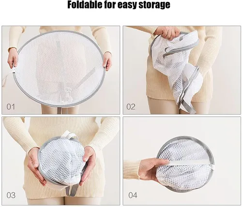 Vista 6 de Secador de ropa plegable de malla de 2 niveles, evita que el suéter se deforme, cesta de lavandería para secar ropa interior, toallas, sombreros