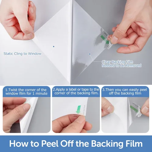 Vista 7 de HIDBEA - Película de privacidad esmerilada para ventana, adherencia estática sin adhesivo, bloqueo solar y ultravioleta, control de calor