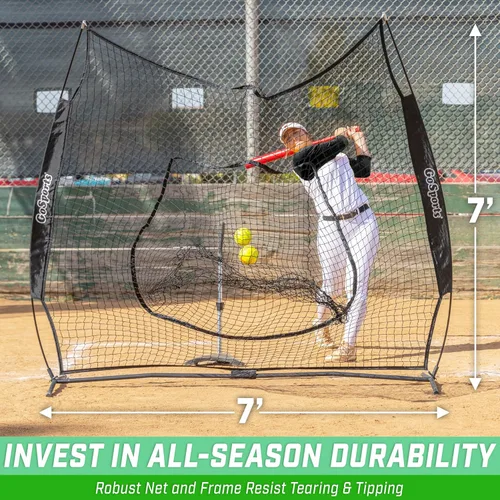 Vista 3 de GoSports 7 x 7 ft Baseball & Softball Nets - Available in Team Colors - Batting & Pitching Net with Strike Zone