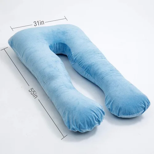 Vista 3 de Moon Pine - Almohada de embarazo, almohada de cuerpo completo en forma de U para apoyo de la maternidad, almohada de dormir con funda para mujeres