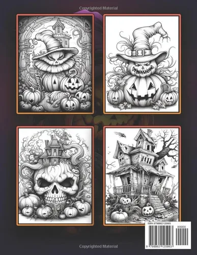 Vista 2 de Spooky Pumpkins a Coloring Book for a Haunted Halloween Fun & Frightening Coloring Pages for Kids and Adults