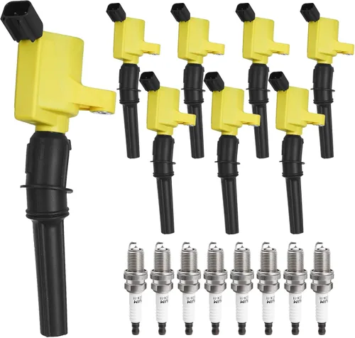 Paquete de bobina de encendido y bujías compatibles con Ford 4.6L 5.4L V8 F-150 F-250 Expedition Crown Victoria Mustang Lincoln Town Car Mercury