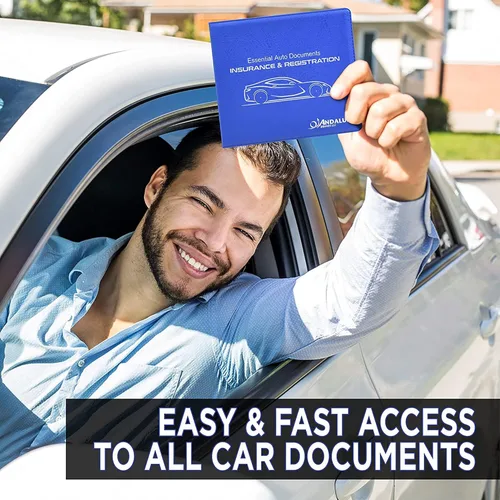 Vista 2 de Andalus - Soporte para tarjetas de registro y seguro de automóvil, documentos esenciales para automóviles, guantera, organizador de documentos