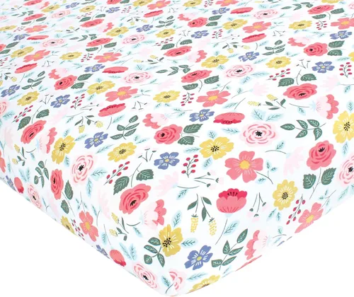 Vista 39 de Hudson Baby Sábana bajera ajustable unisex de algodón para cuna, diseño de animales de granja para niños, talla única